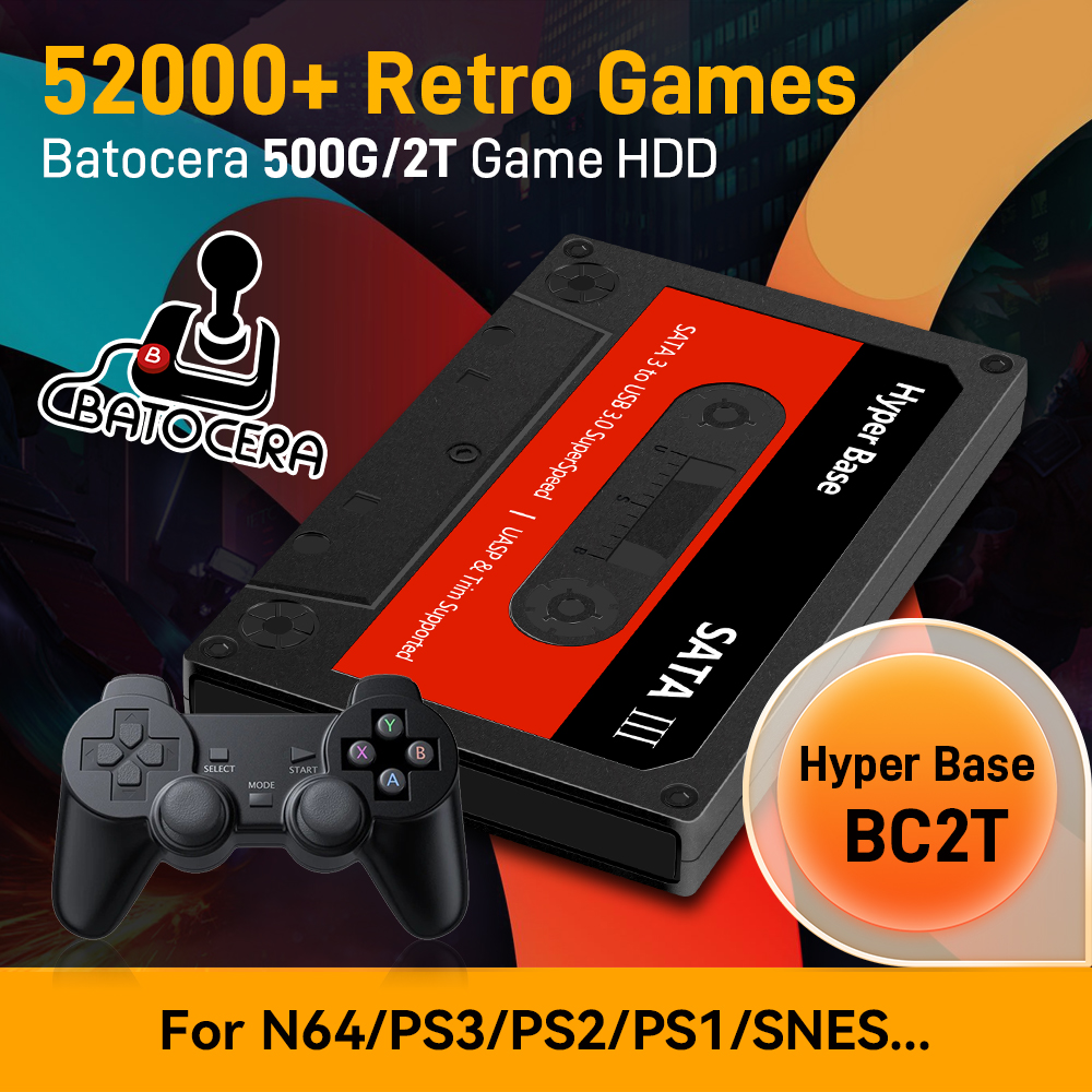Retro Gaming Os - Batocera 500G/2T Emulator Game Hard Drive