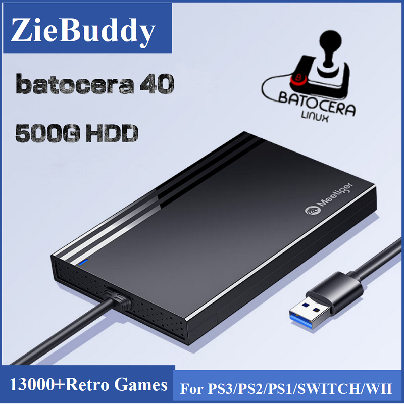 Retro Gaming Os - ZieBuddy Batocera 40 Linux 500G HDD