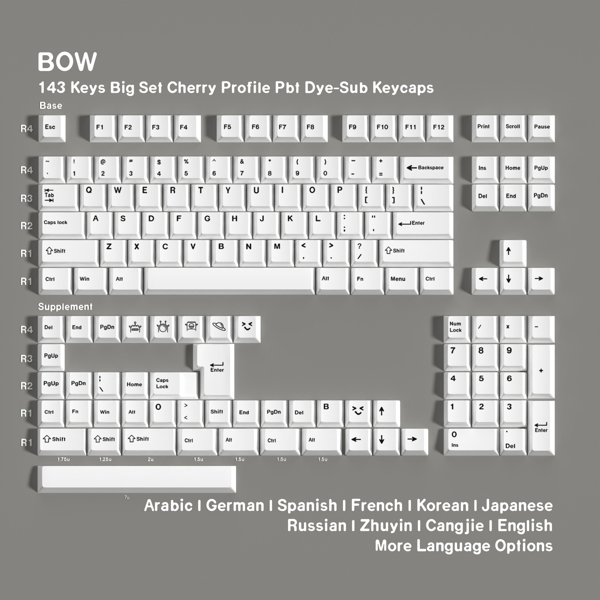 Retro Gaming Keycaps - Mechanical Keyboard GMK BOW keycaps Russian