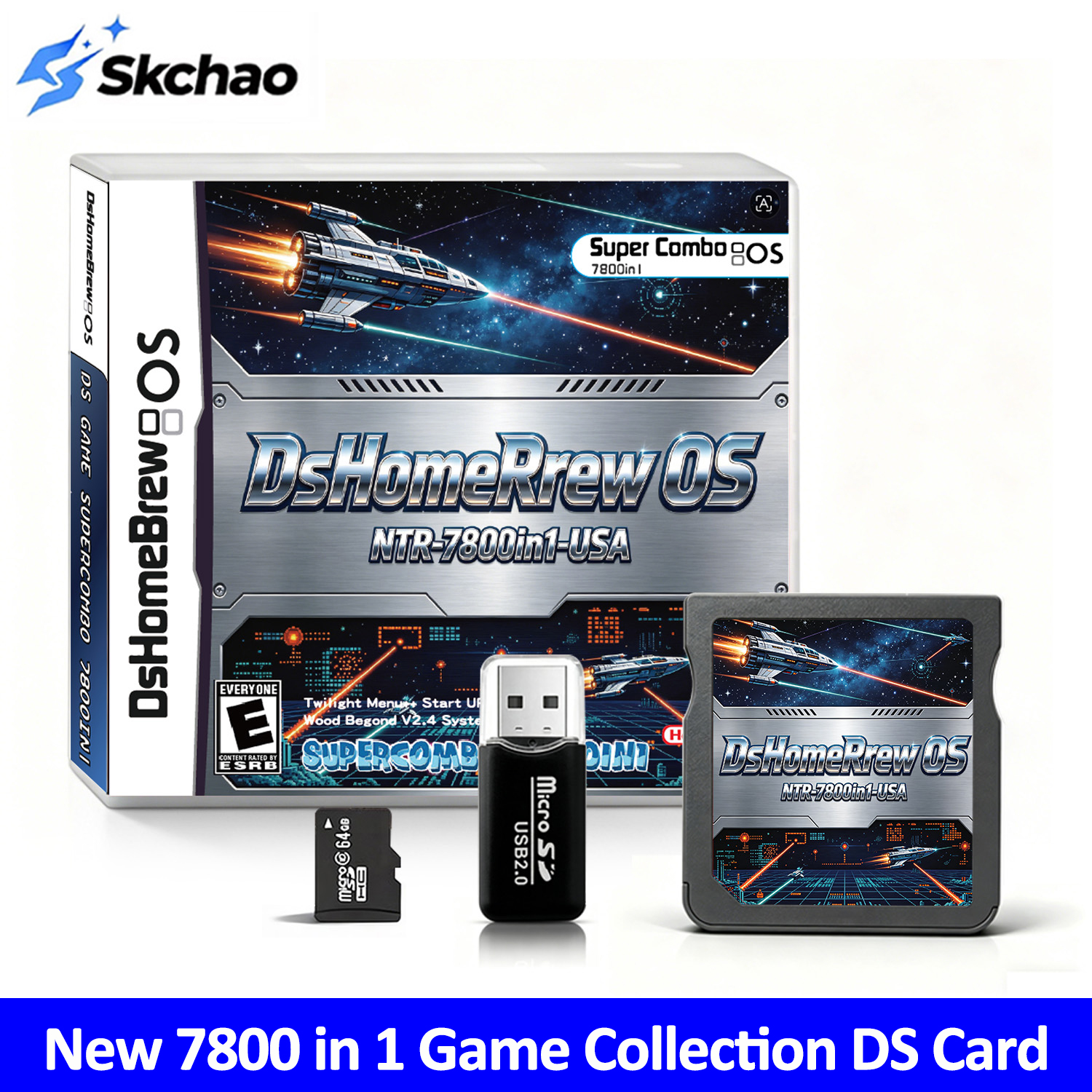 Retro Gaming Box - 7800 in 1 DsHomeBrew Flash Card