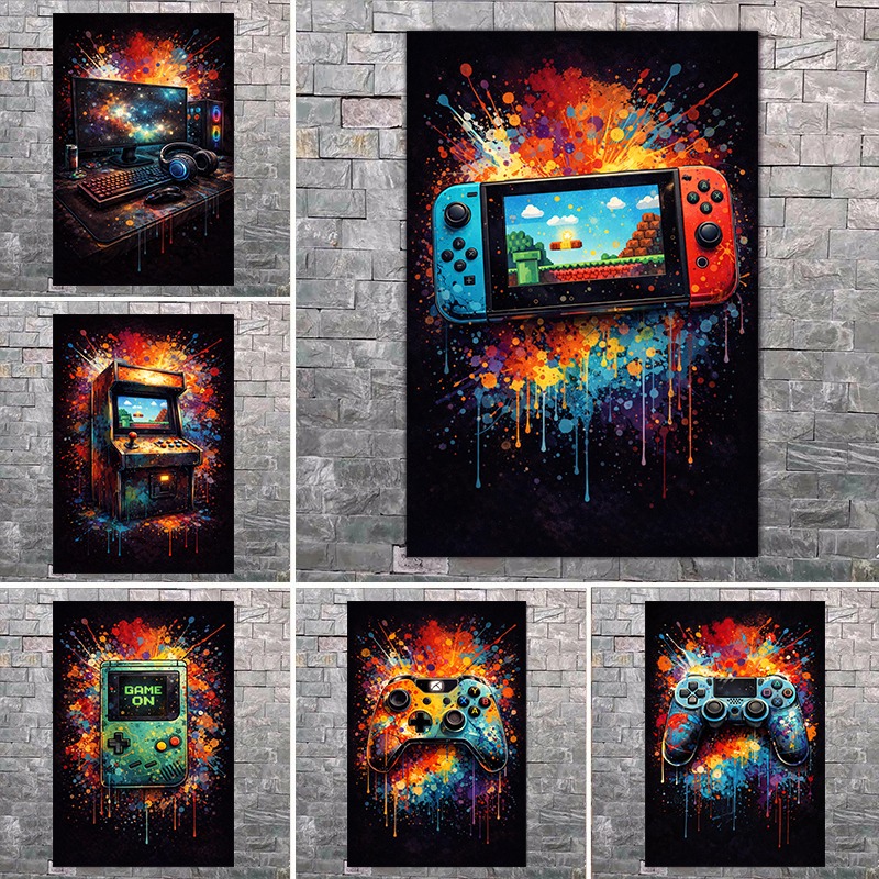 Retro Gaming Life - Modern Gaming Room Wall Art Retro