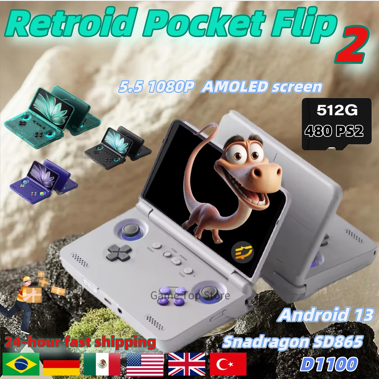 Retroid Pocket Flip 2 Handheld - Retro Gaming Devices 评论和价格