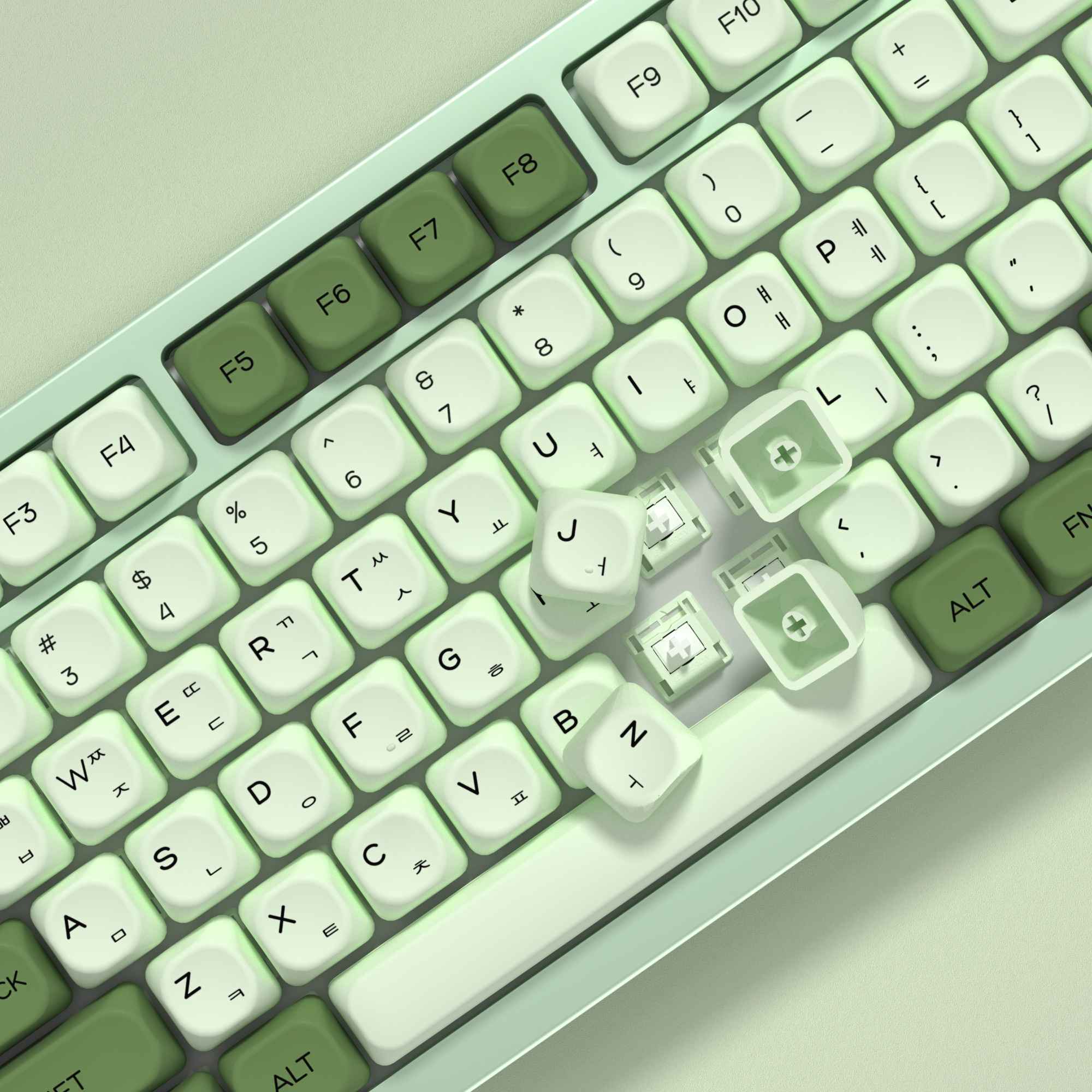 KBDiy Matcha Korean Keycap Gre - Retro Gaming Mac 评论和价格