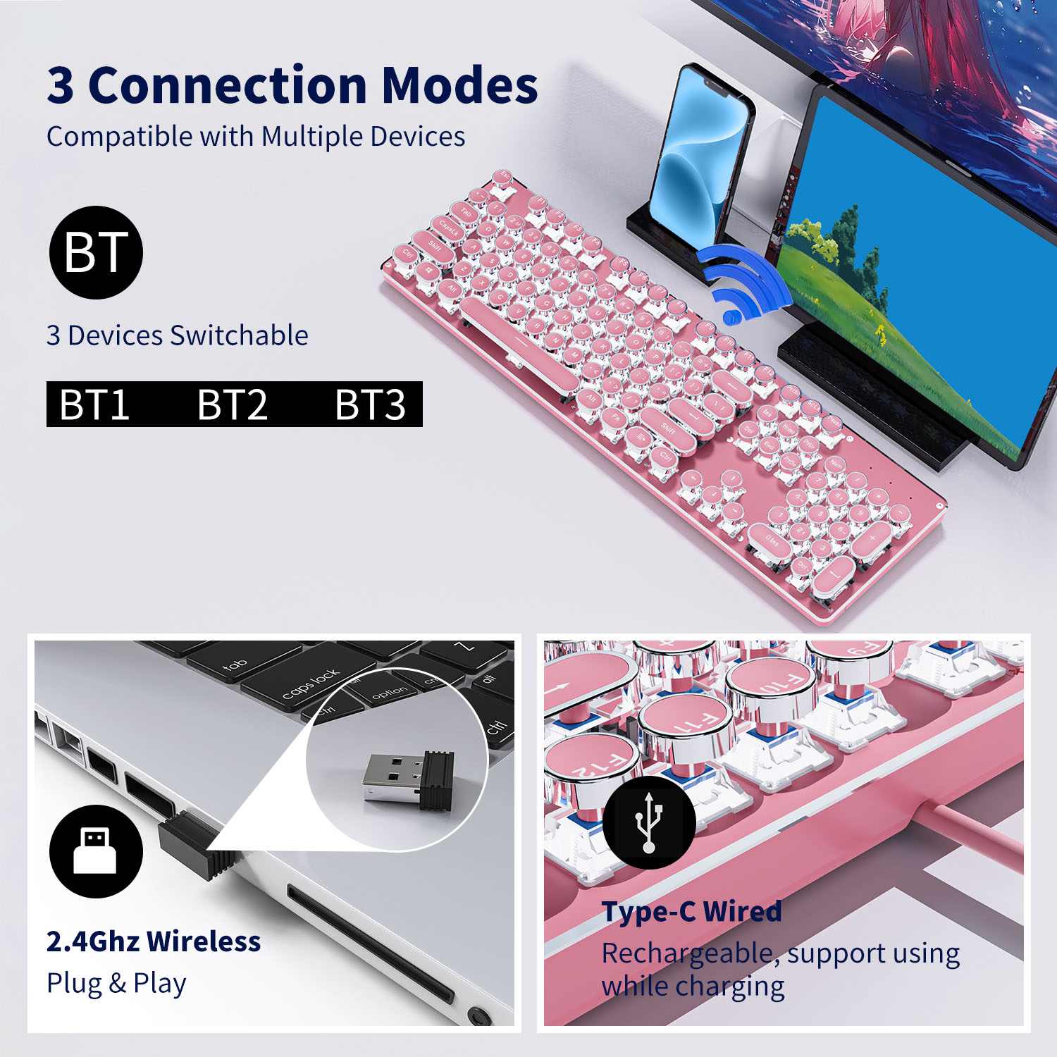 EWEADN TK950 Tri-Mode Ergonomi - Retro Gaming Mac 评论和价格