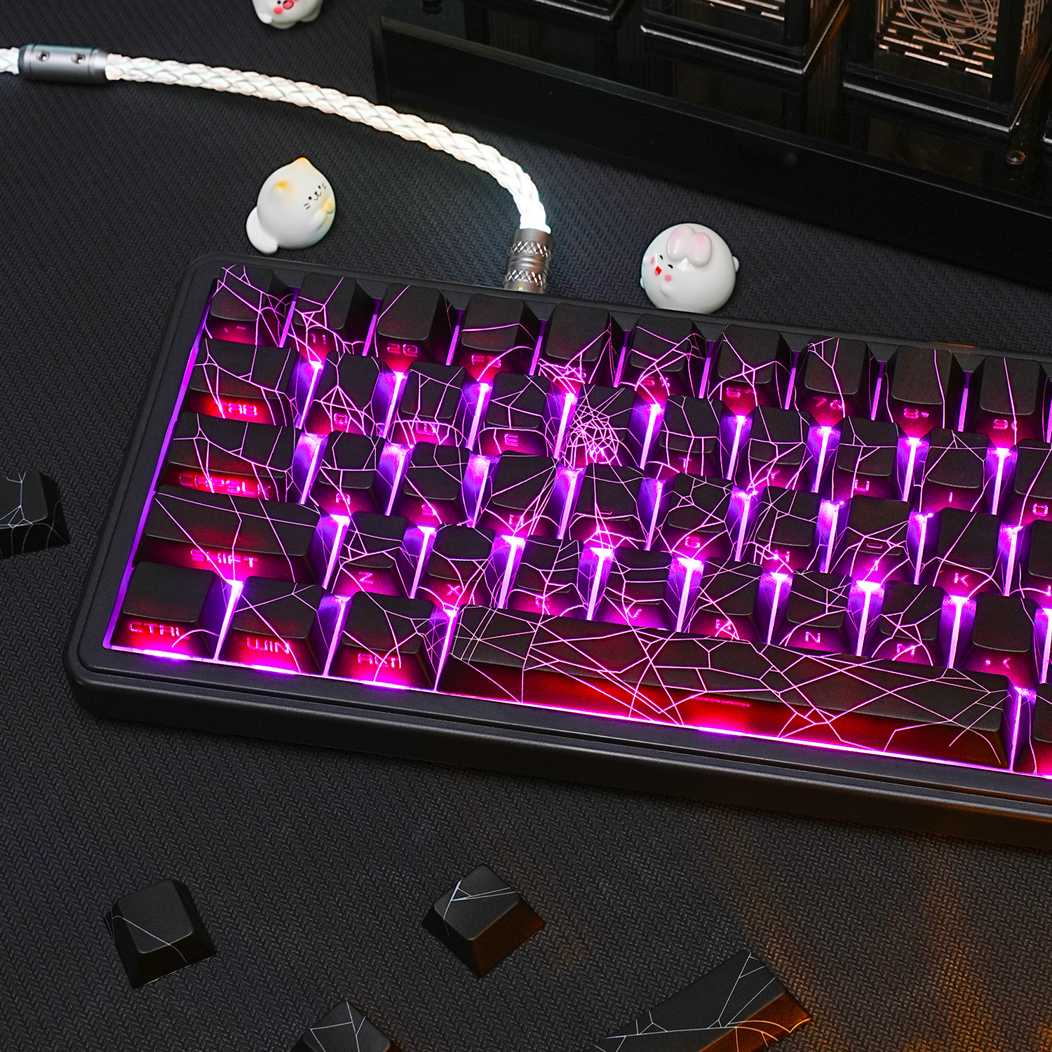 Spider Web Keycaps Cherry Prof - Retro Gaming Keycaps 评论和价格