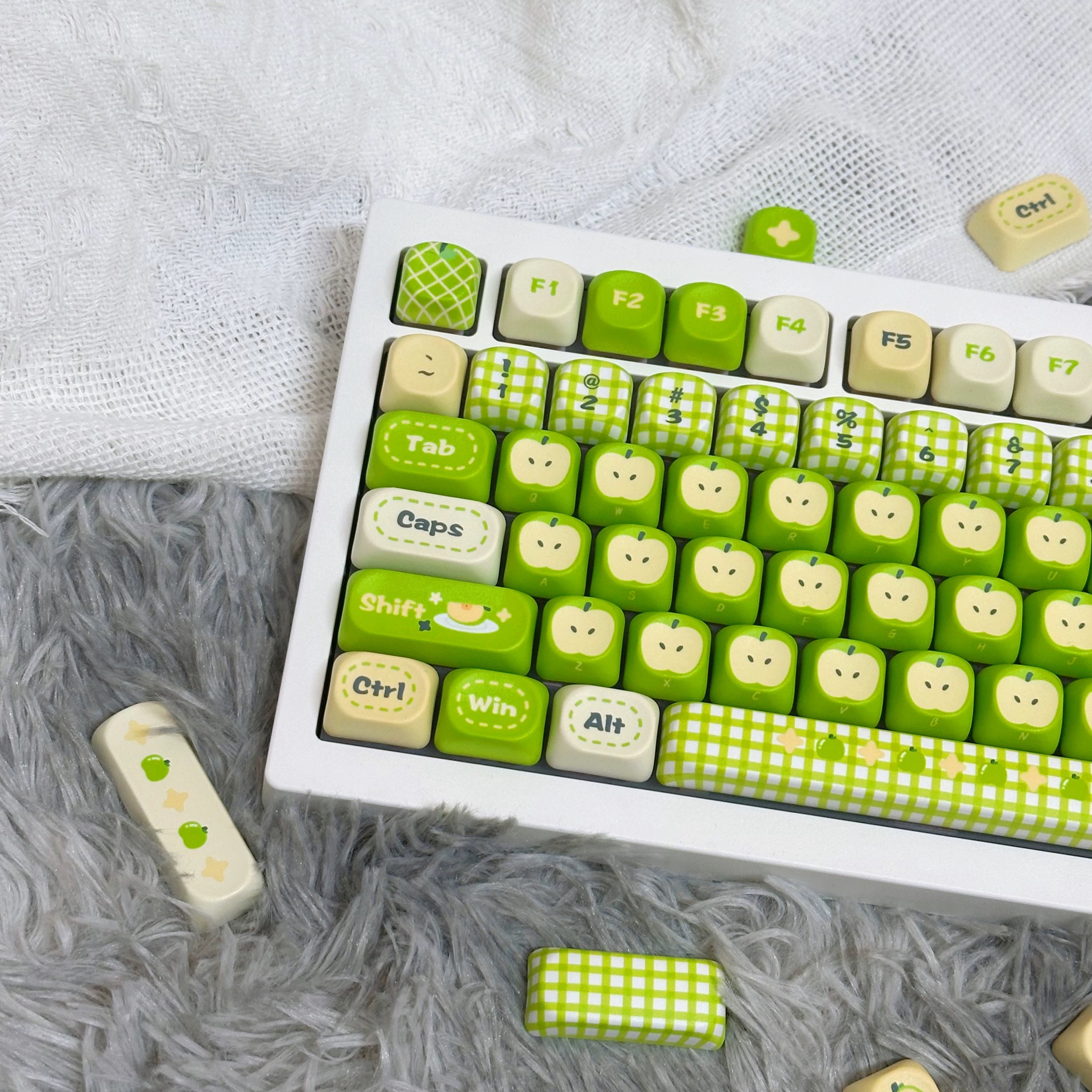 97 Keys Green Red Apple Keycap - Retro Gaming Keycaps 评论和价格