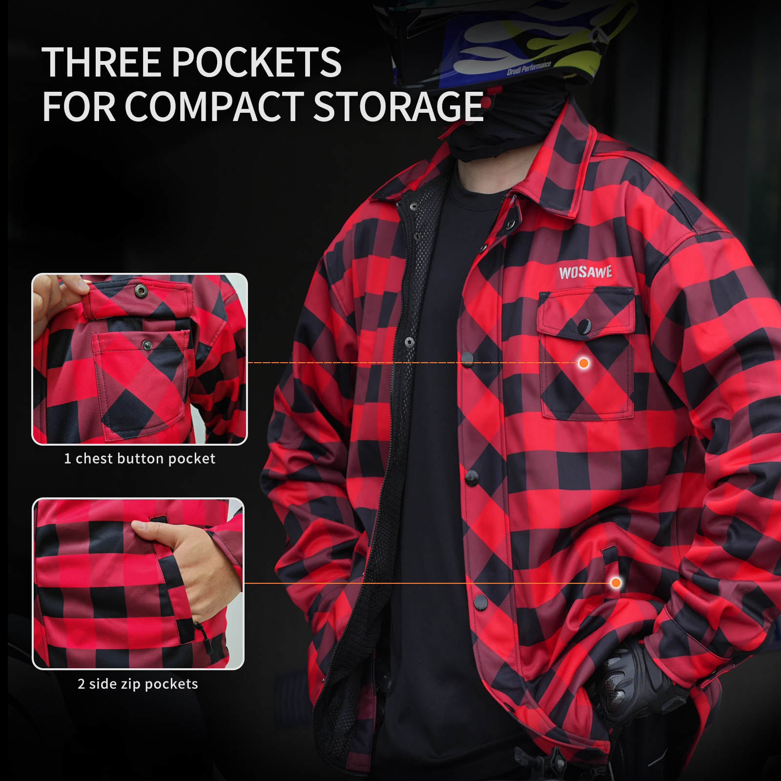 WOSAWE Motorcycle Jacket Men C - Retro Gaming Jacket 评论和价格
