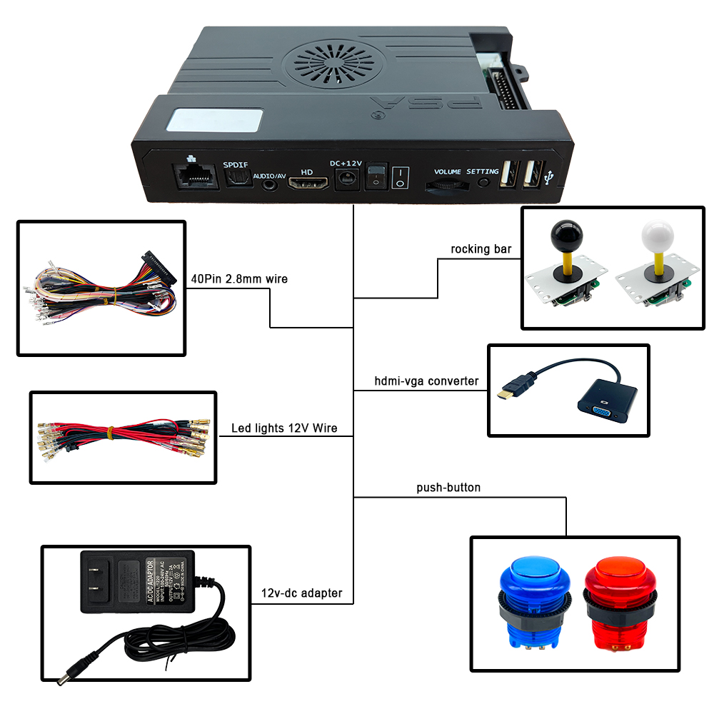 3D WiFi 10888 in 1 Pandora Sag - Arcade Button Kit 评论和价格