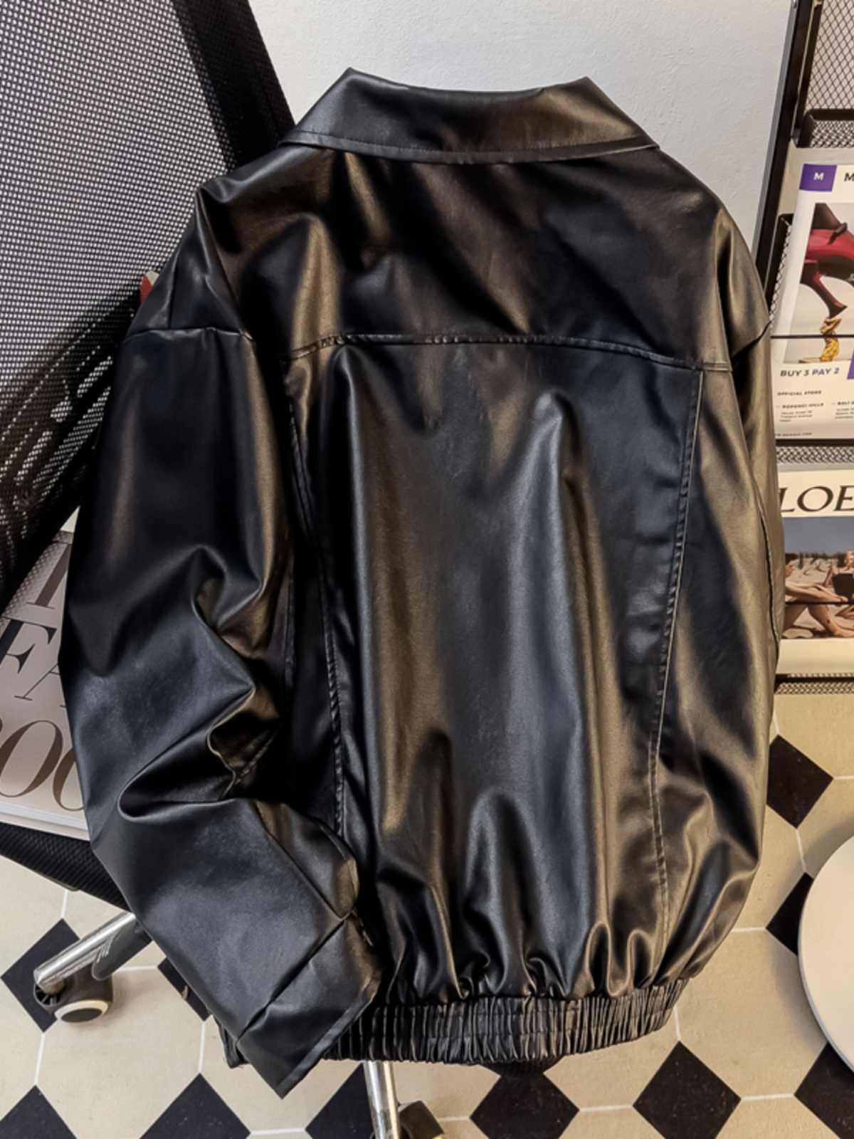 American Retro PU Leather Coat - Retro Gaming Jacket 评论和价格