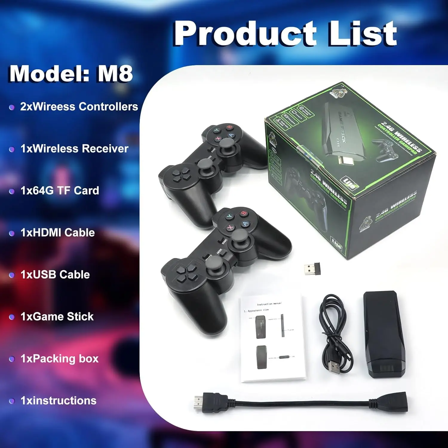 M8 Retro Gaming Stick with 9 S - Retro Gaming Game Stick 评论和价格